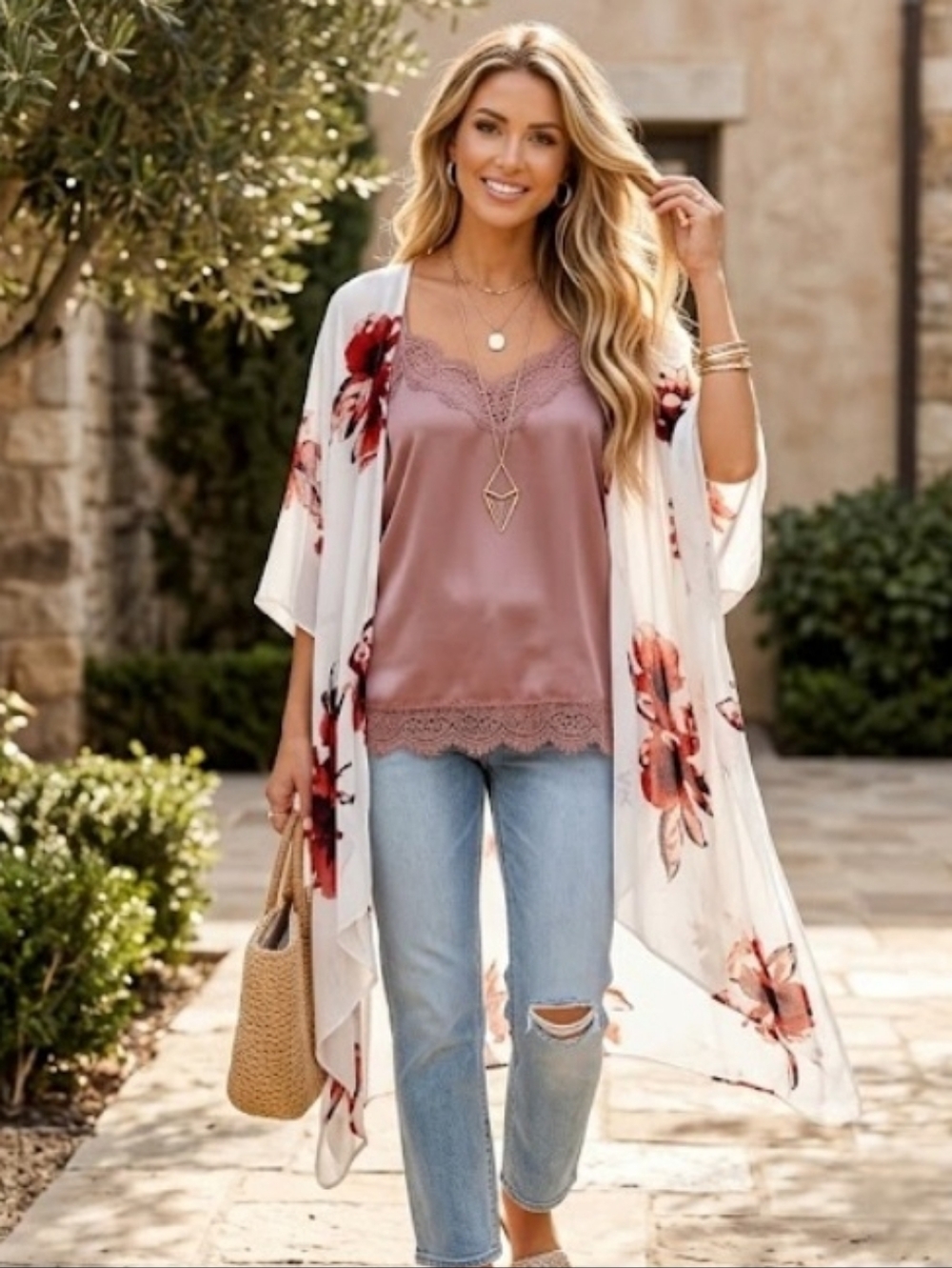 Kanpola Summer‎ Floral Kimono Size One Size